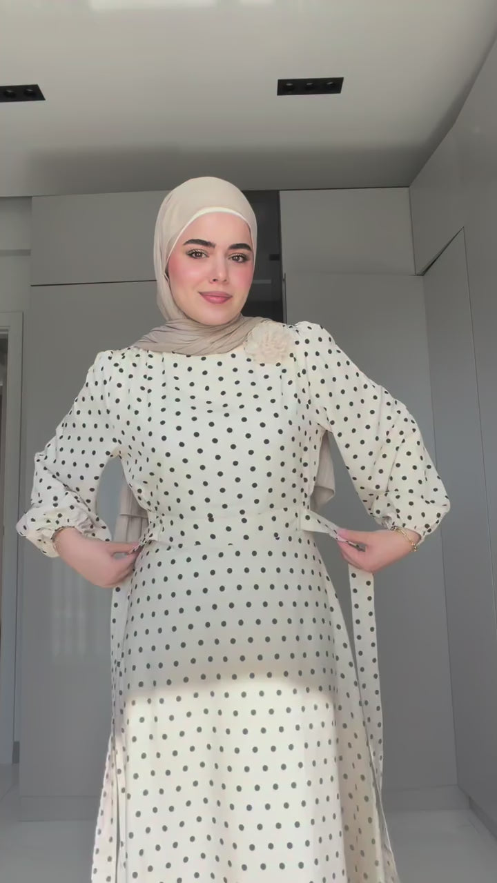 Audrey Polka Dot Tie Waist Maxi