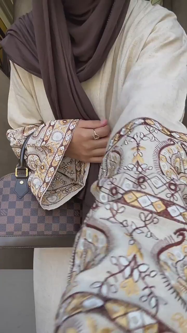 Aisha Printed Cuff Loose Abaya