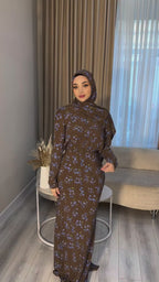 Nur Ditsy Floral Waist Gathered Maxi Dress