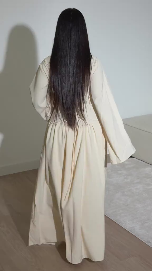 Mona Button Front Flare Sleeve Maxi Dress