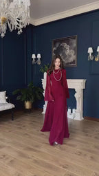 Elegant Luxury Lightweight Long Sleeve Maxi Dress-Black