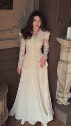 Romantic Chantilly Lace Peplum Set-White
