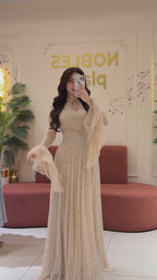 Liora Embroidery Flare Sleeve Maxi