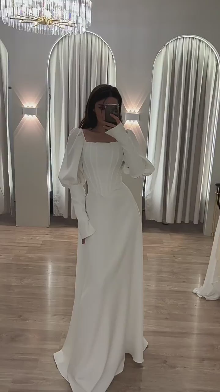 Amara Corset Puff Sleeve Maxi Gown