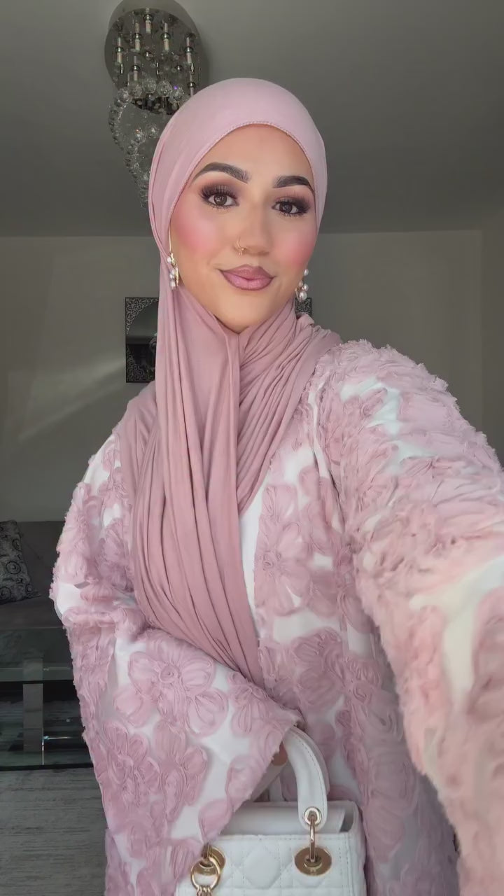 Farah 3D Floral Open Long Abaya