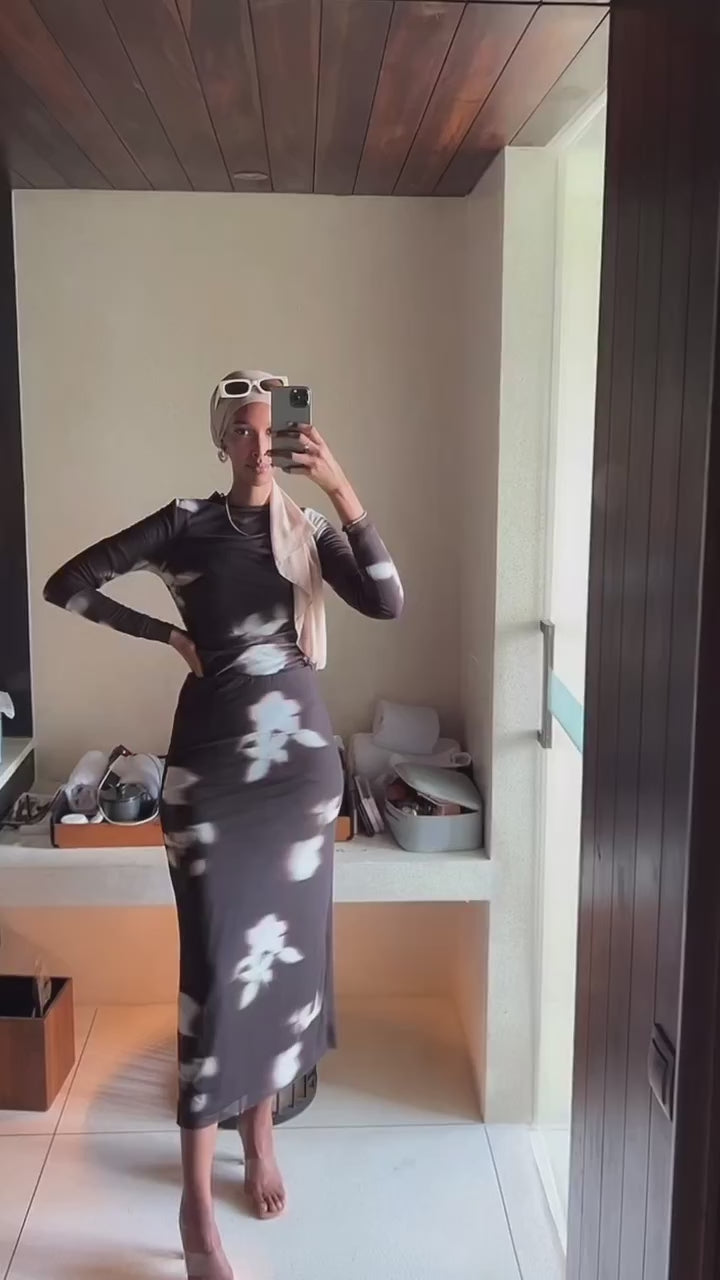 Zahra Floral‑Print Jersey Midi Dress