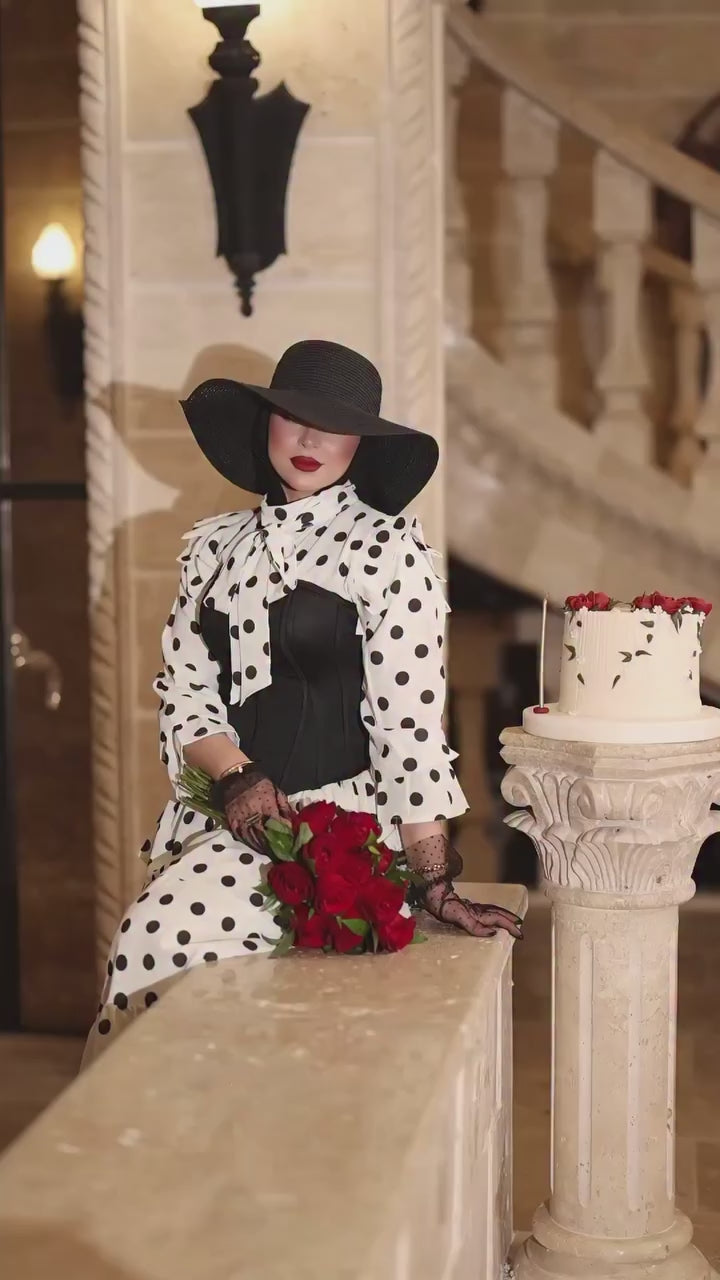 Celeste Polka Dot Corset Tiered Set