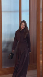 Zayna Pleated Skirt Shirt Two‑Piece Set