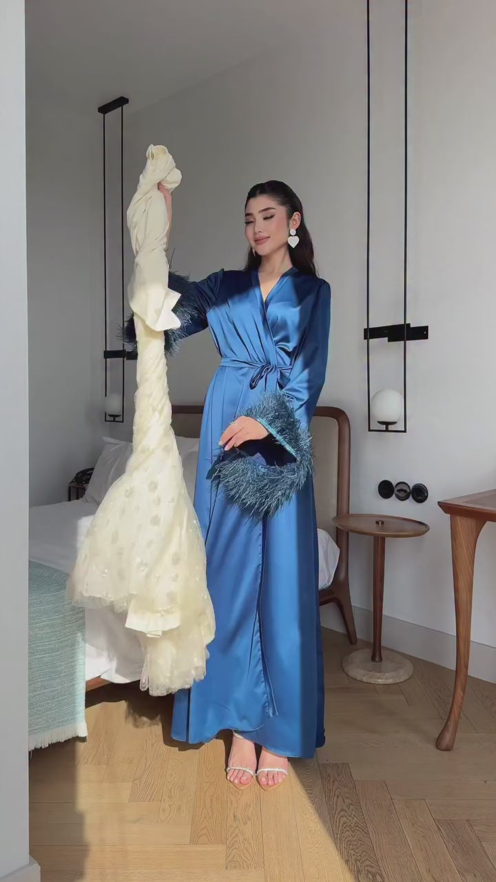Emily Beaded Peplum Tulle Maxi Dress