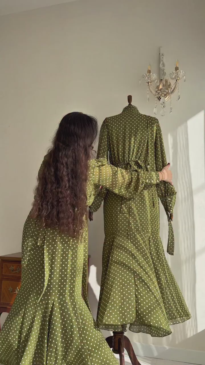 Elowen Polka Dot Tie Waist Maxi