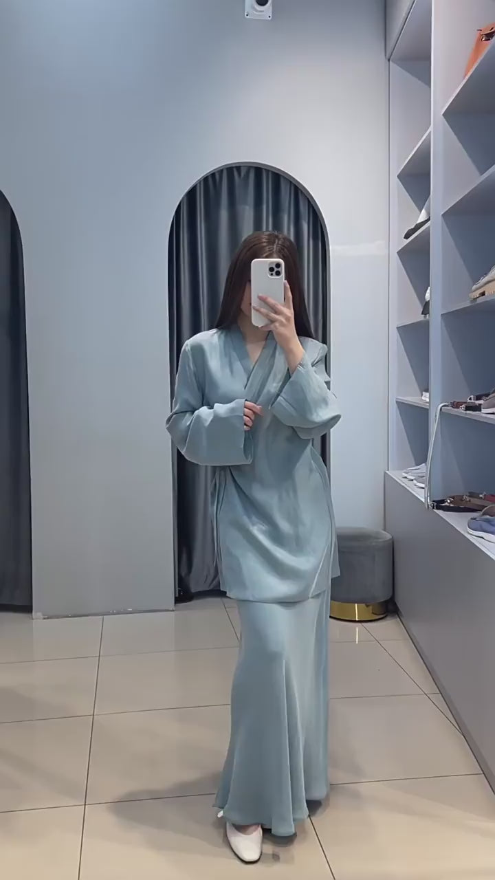 Hana Wrap Tie Satin Two Piece Co-ord