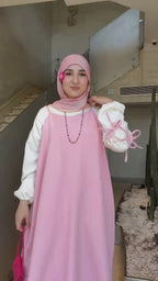 Aisha Bow‑decorated Two‑Piece Abaya Outfit