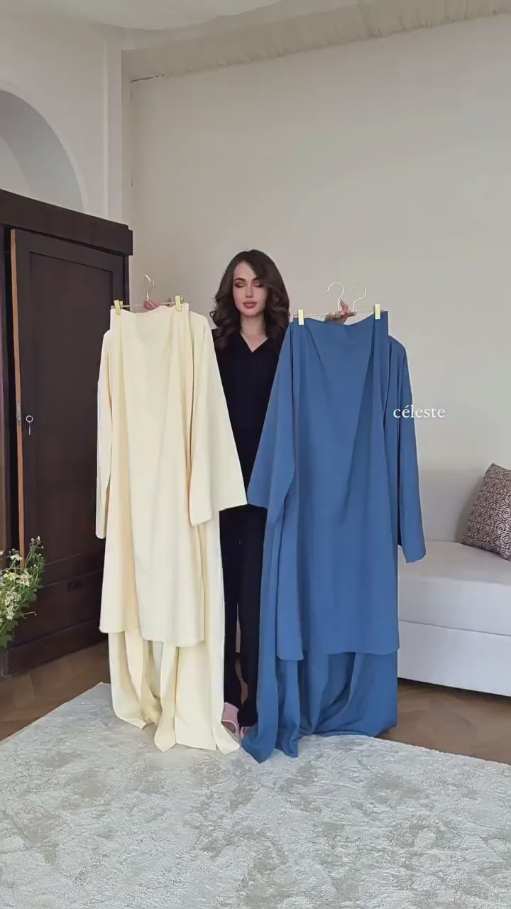 Elowen Open Cardigan Skirt Co Ord-Blue