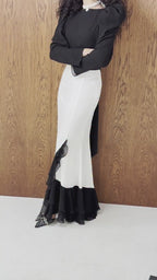 Maren Contrast Ruffle Mermaid Maxi