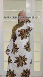 Lila Bold Floral Straight Cut Maxi-Green