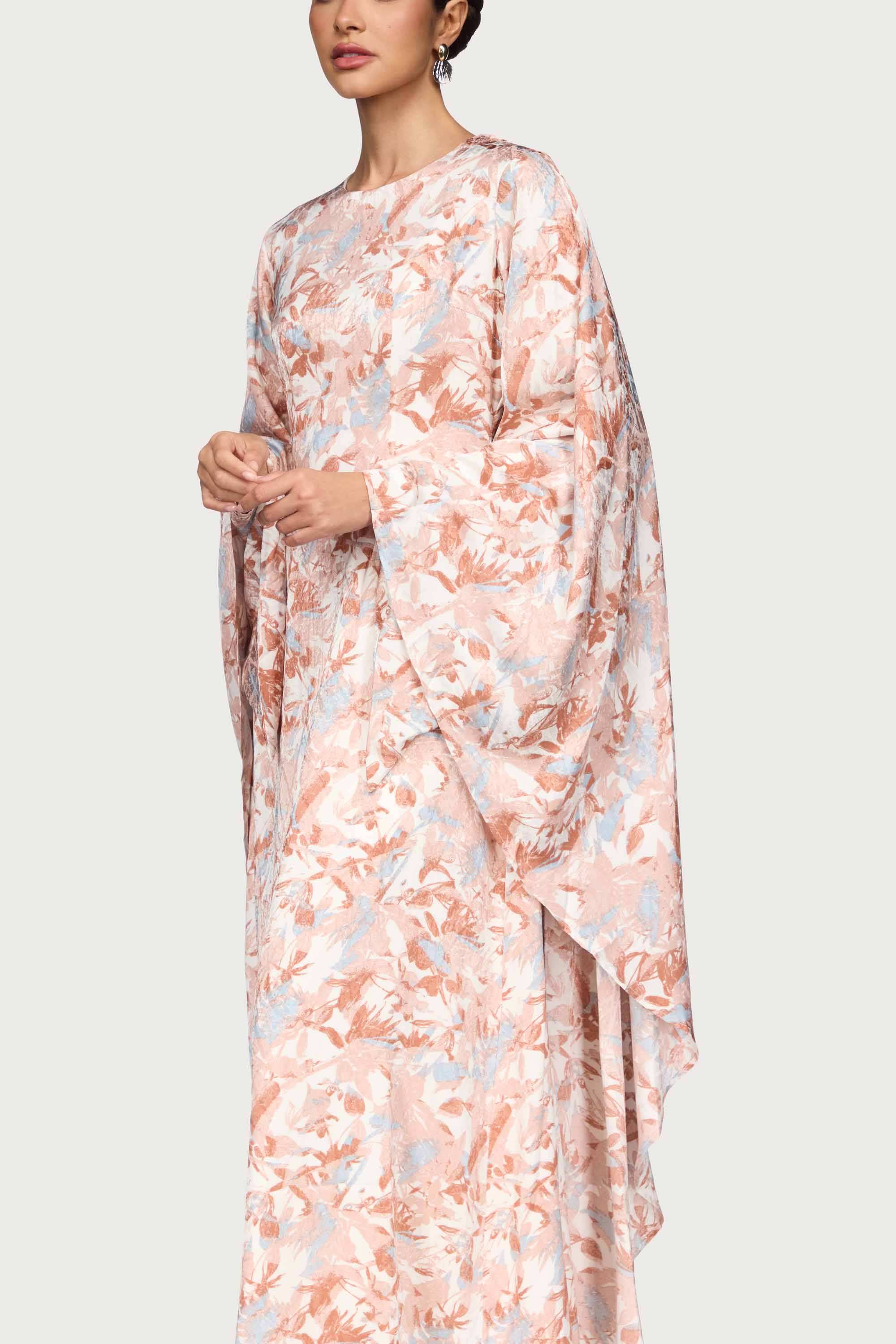 Printed Kaftan Maxi Dress - Pink