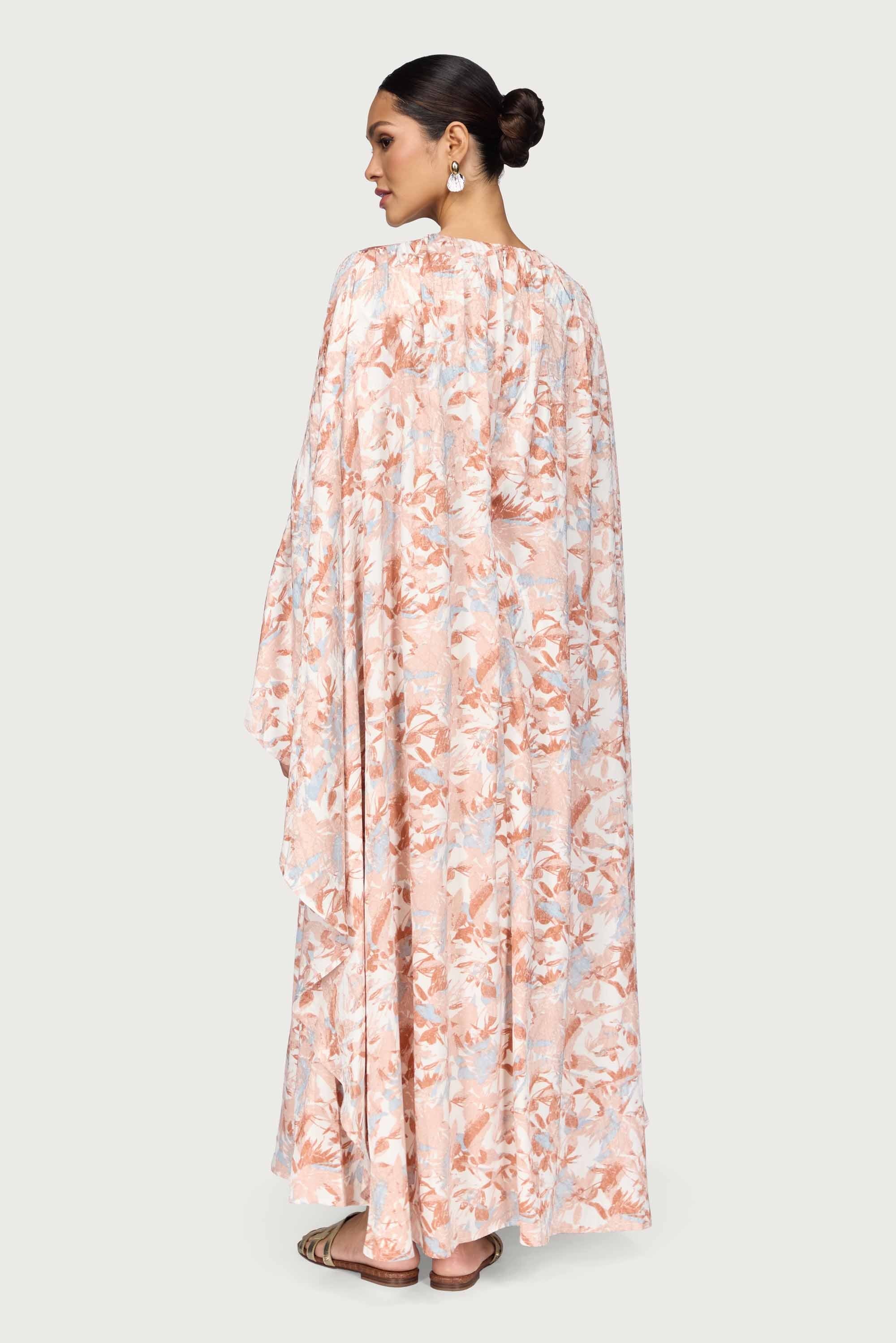 Printed Kaftan Maxi Dress - Pink