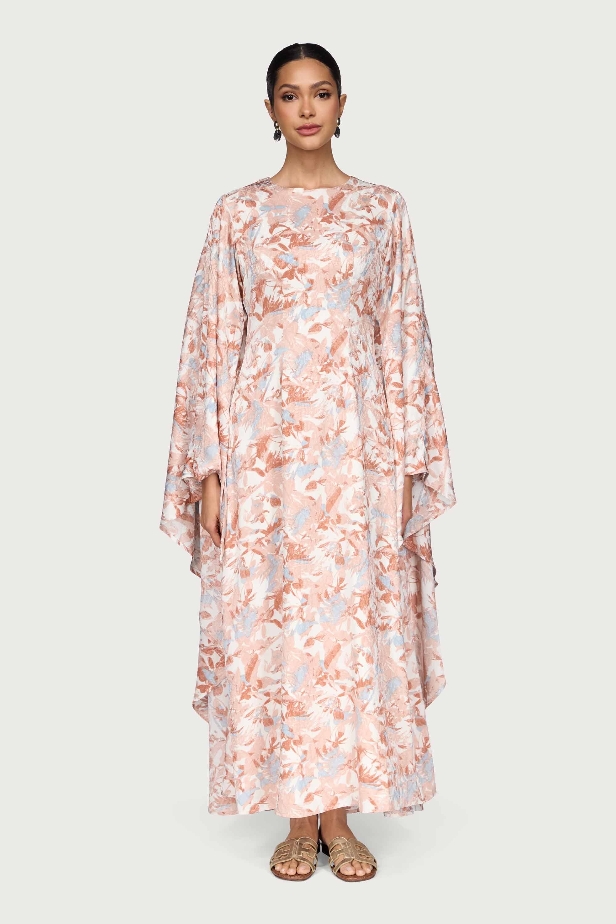 Printed Kaftan Maxi Dress - Pink