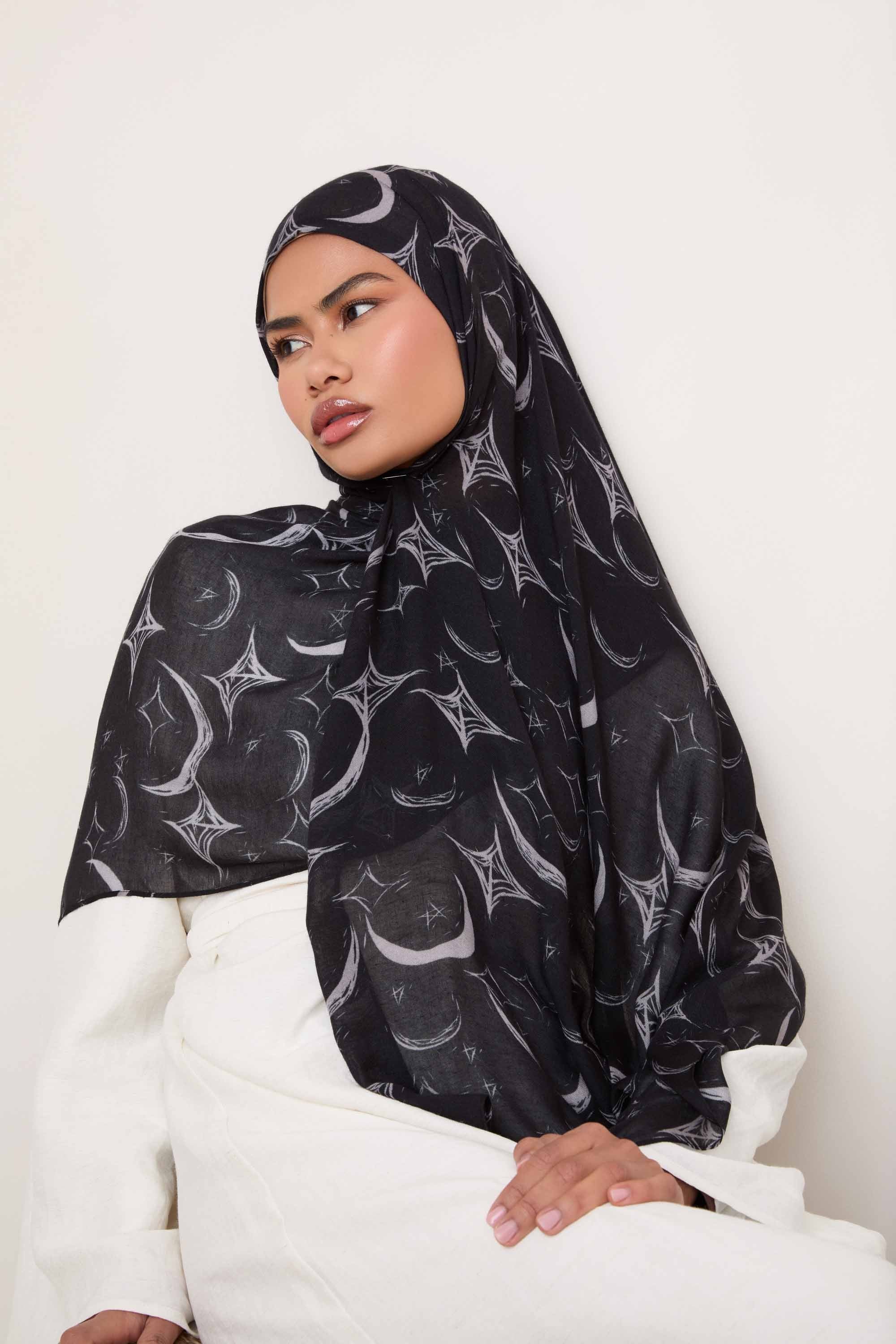 Printed Modal Hijab - Celestial Beam