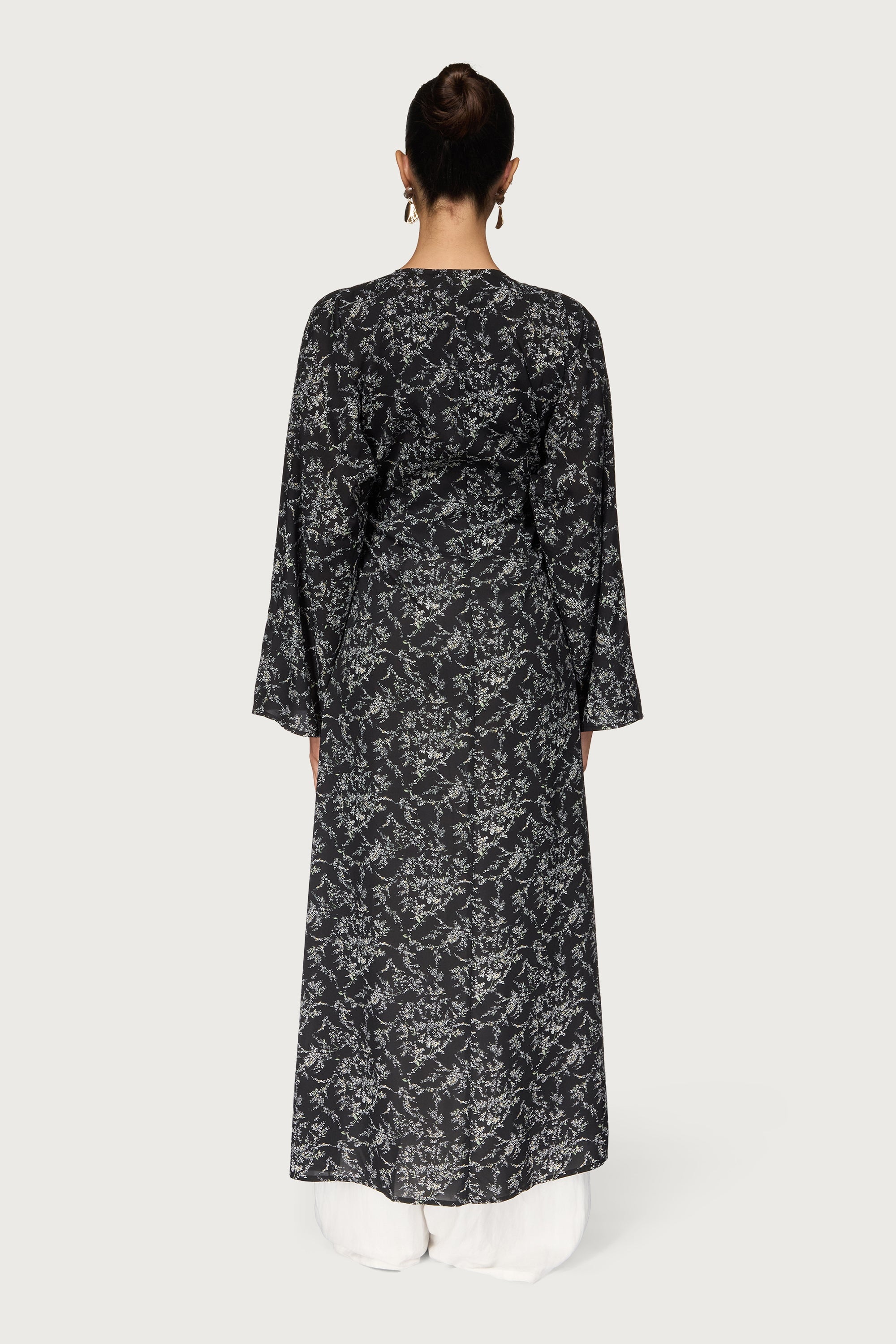 Printed Wrap Kimono Dress