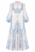 Liora Ornate Print Belted Maxi Dress