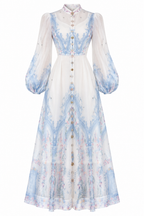 Liora Ornate Print Belted Maxi Dress