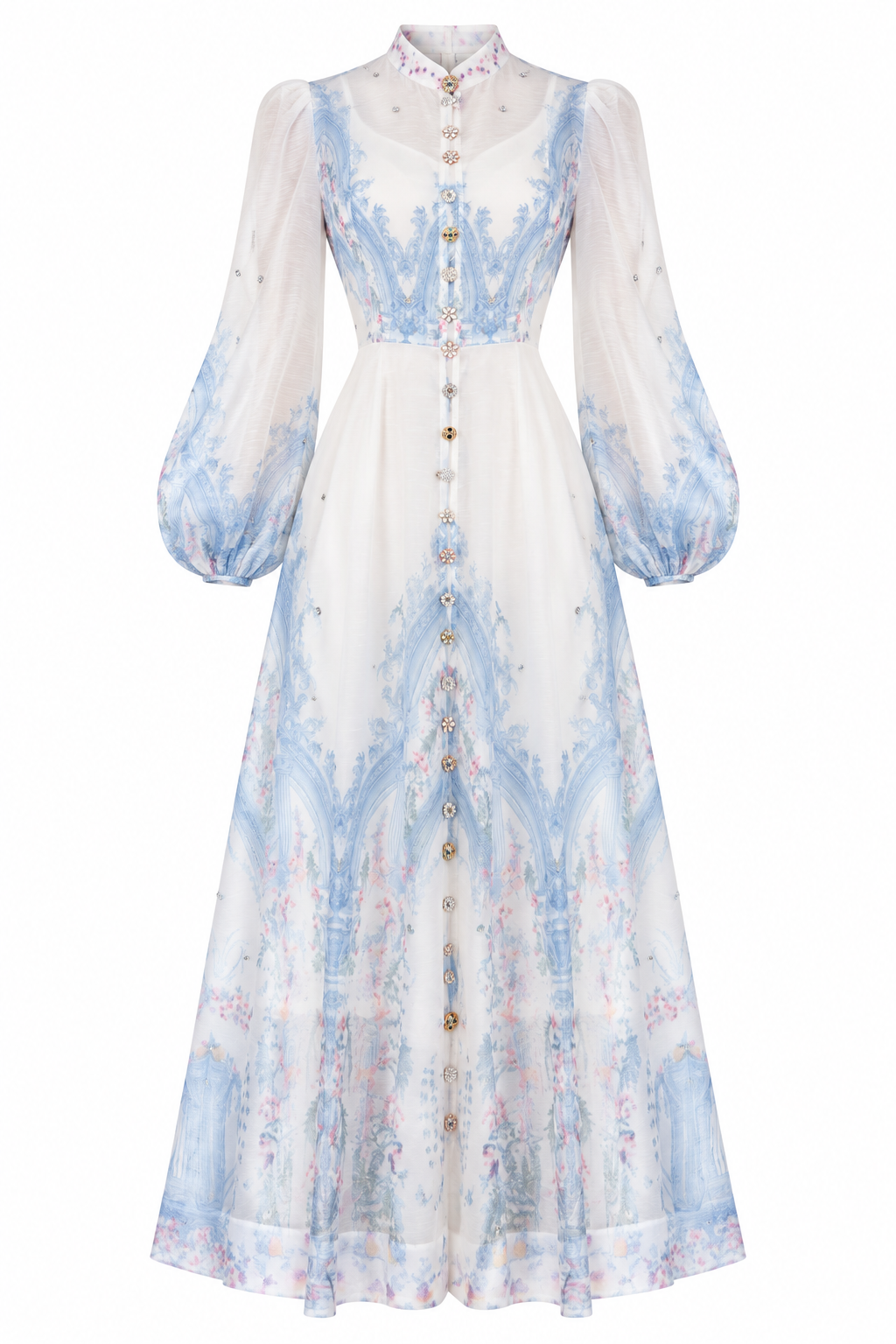 Liora Ornate Print Belted Maxi Dress