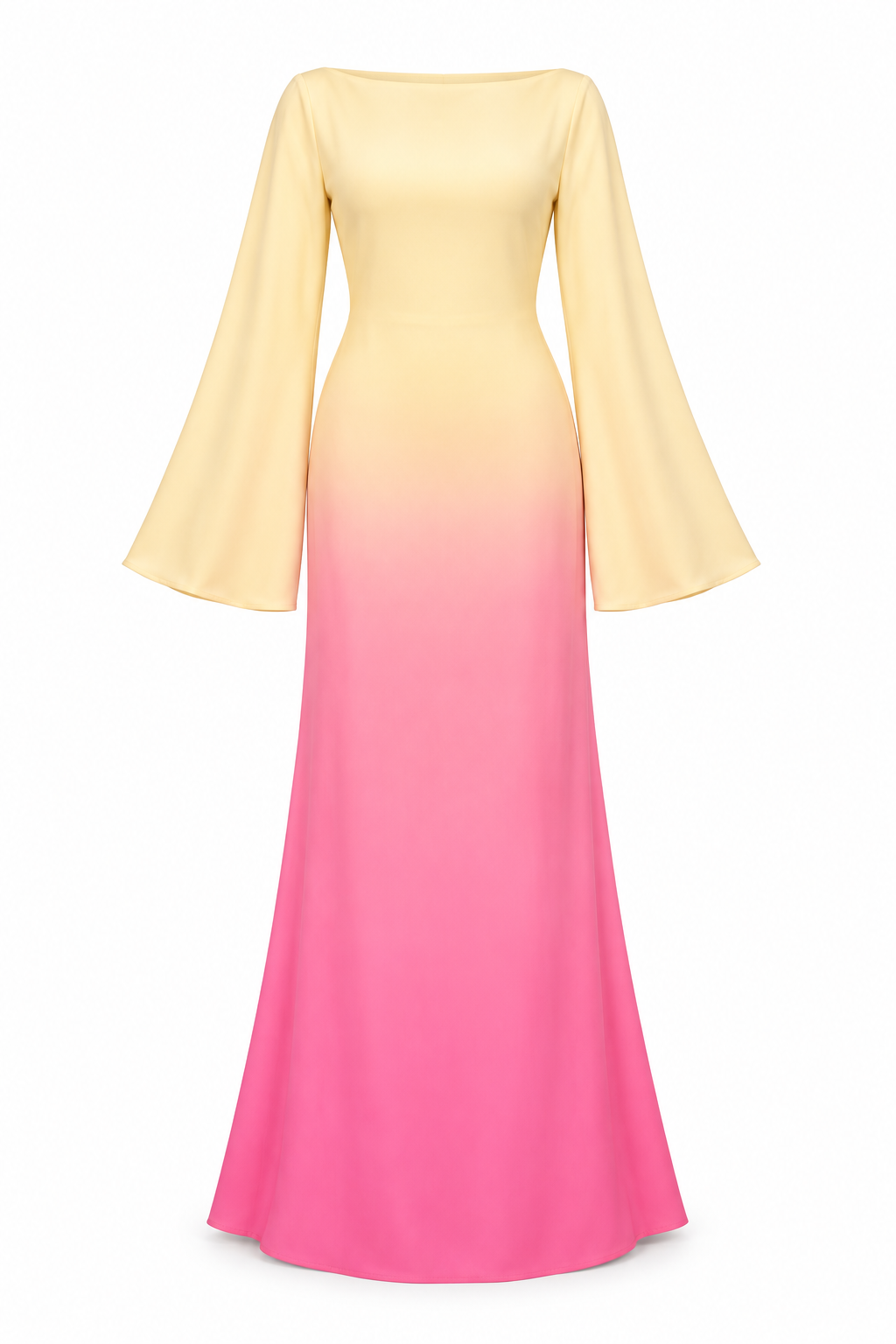 Soraya Ombre Flare‑Sleeve Maxi Dress