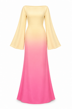 Soraya Ombre Flare‑Sleeve Maxi Dress