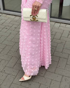 Nora 3D Floral Puff‑Sleeve Maxi Dress