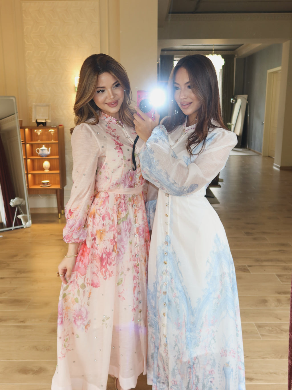Seren Floral Beaded Chiffon Maxi Dress