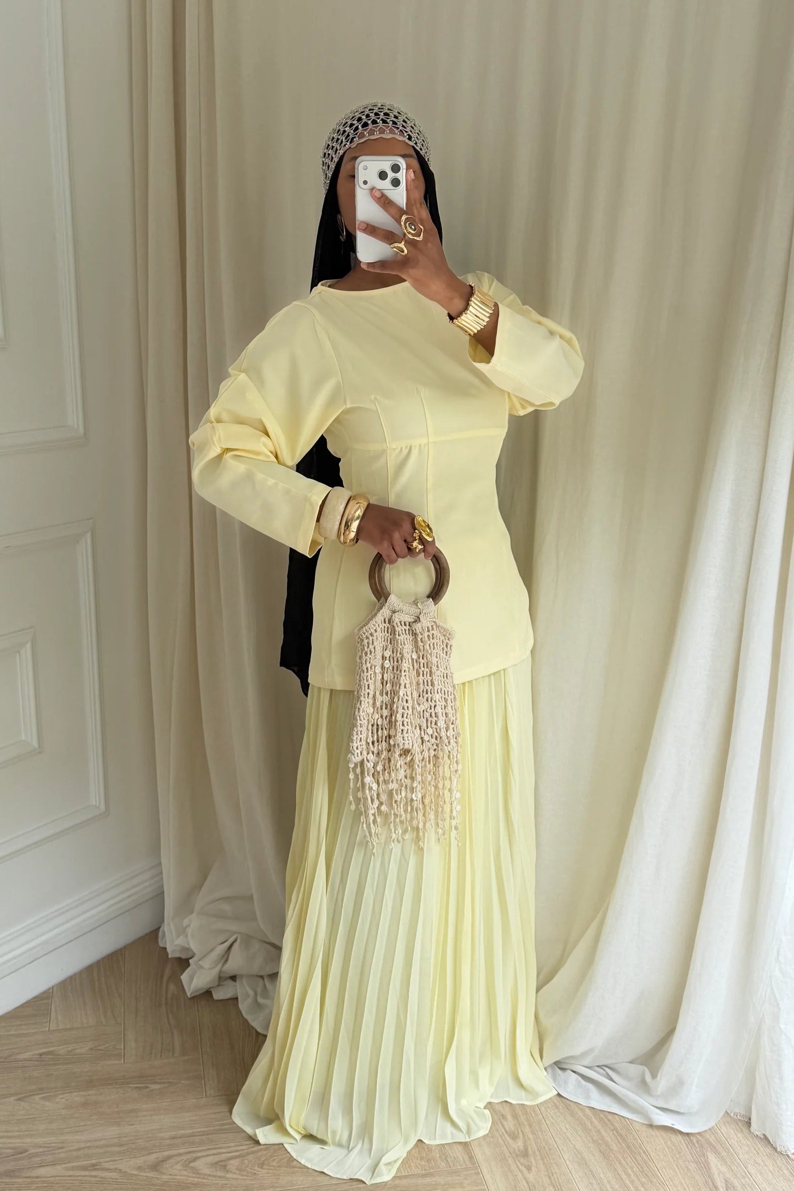 Serena Pleated Two‑Piece Modest Outfit