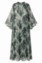 Nadia Watercolor Print Flowy Abaya
