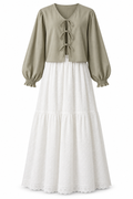 Sara Tie Front Top Tiered Maxi Set