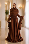 Hana Draped Neck Satin Maxi Dress