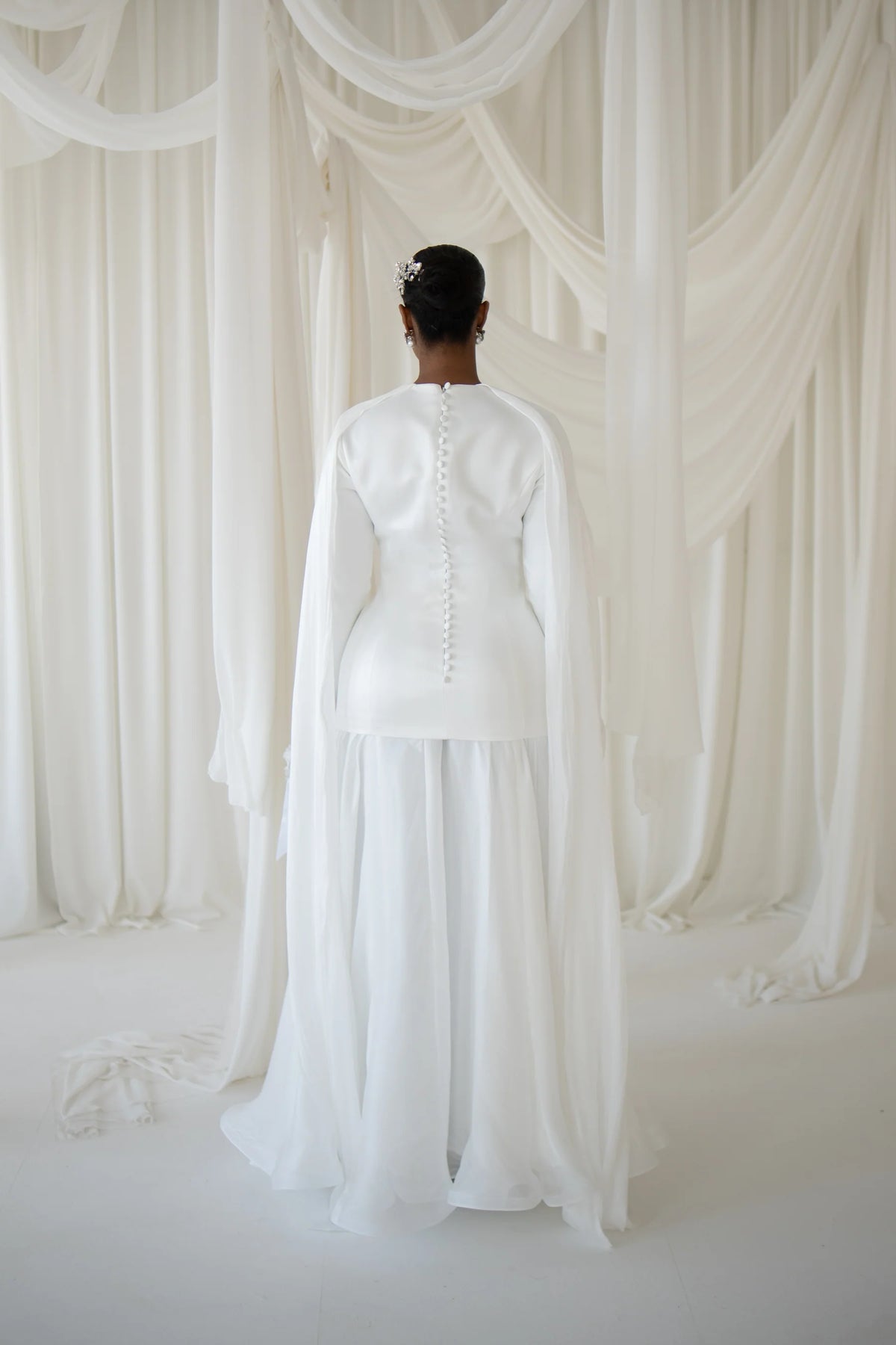 Hana Cape Overlay Chiffon Two Piece Set