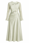 Noor Beaded Floral Applique Modest Maxi Dress