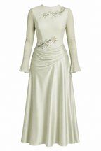Noor Beaded Floral Applique Modest Maxi Dress