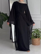Nadia Twist Long Sleeve Maxi Dress-Black