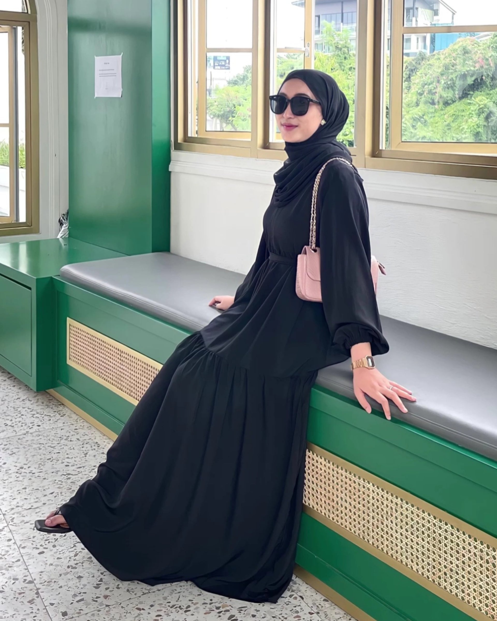 Zehra Tiered Belted Maxi Dress