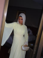 Nadia Twist Long Sleeve Maxi Dress-Yellow