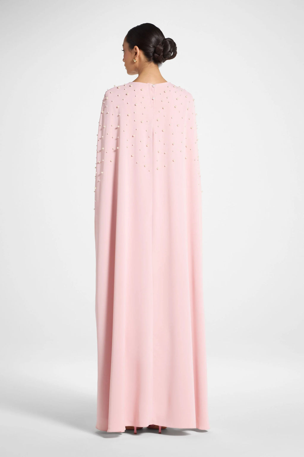 Amira Beaded Cape Overlay Maxi Dress