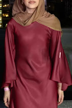 Mariam Satin Bell‑Sleeve Floor‑Length Abaya