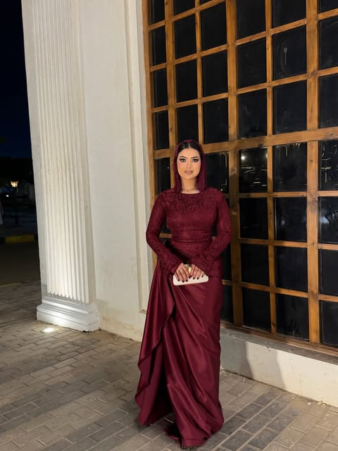 Noura Lace Hooded Satin Maxi Outfit
