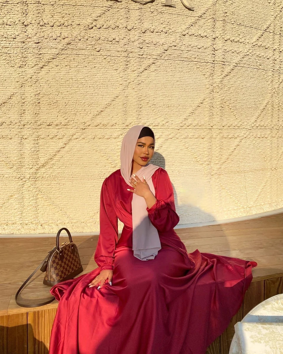 Rania Satin Wrap Maxi Dress