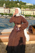Rania Polka‑Dot Belted Maxi dress