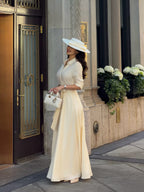 Dalia Collared Tie‑Belt Shirt Maxi Dress