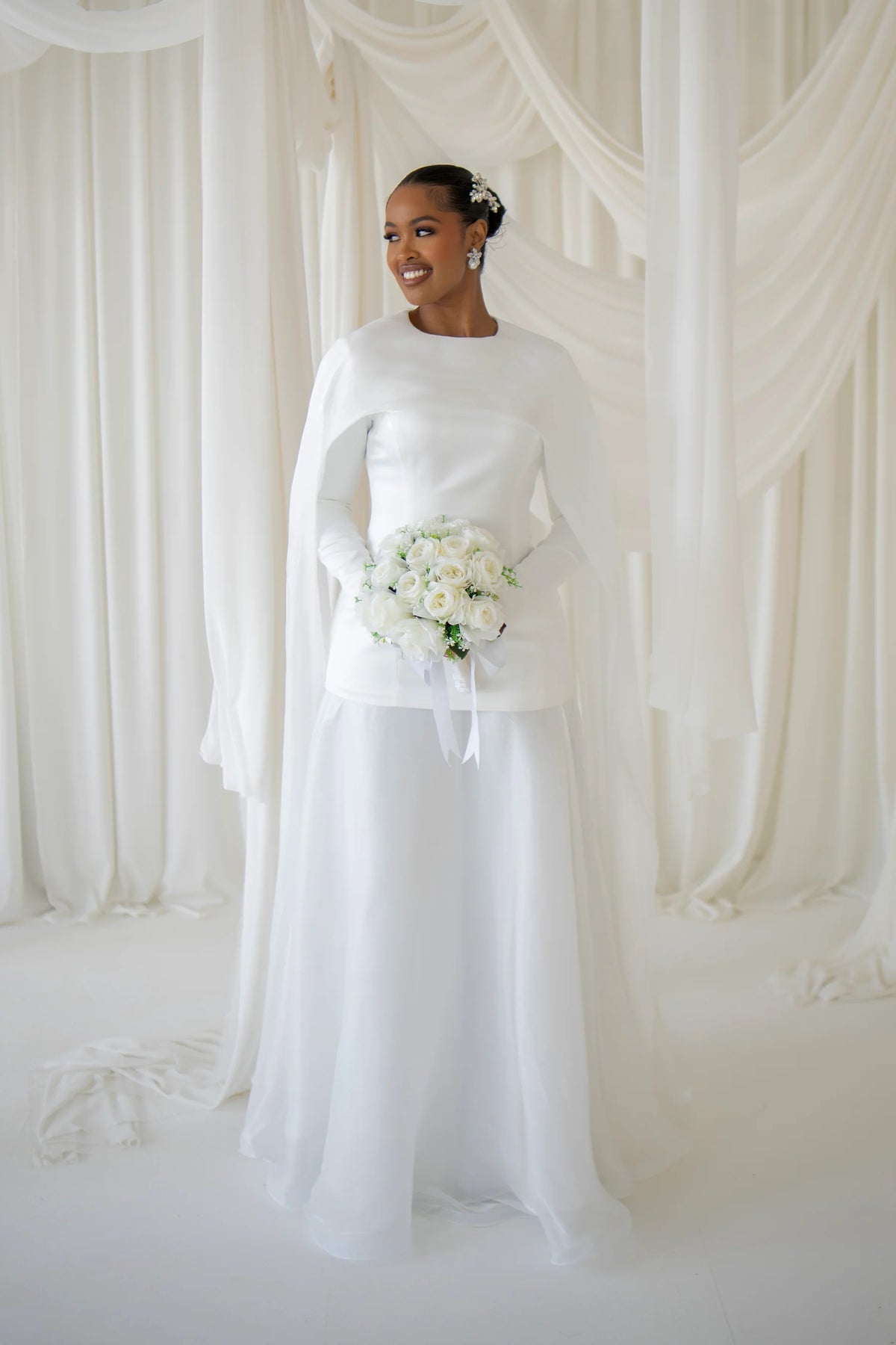 Hana Cape Overlay Chiffon Two Piece Set