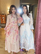 Seren Floral Beaded Chiffon Maxi Dress