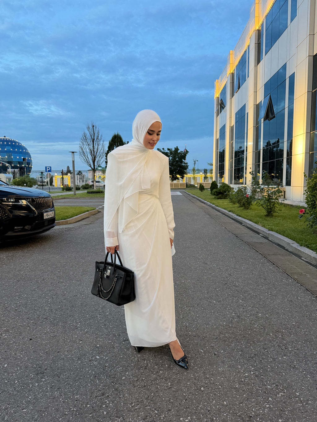 Zahra Draped Shoulder Wrap Maxi dress